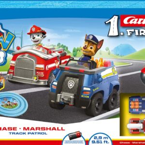 Carrera First Paw Patrol - Slot Car Race Track - Includes 2 Cars: Chase and Marshall - Battery-Powered Beginner Racing Set for Kids Ages 3 Years and Up-Multicolor