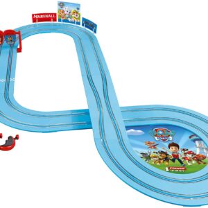 Carrera First Paw Patrol - Slot Car Race Track - Includes 2 Cars: Chase and Marshall - Battery-Powered Beginner Racing Set for Kids Ages 3 Years and Up-Multicolor