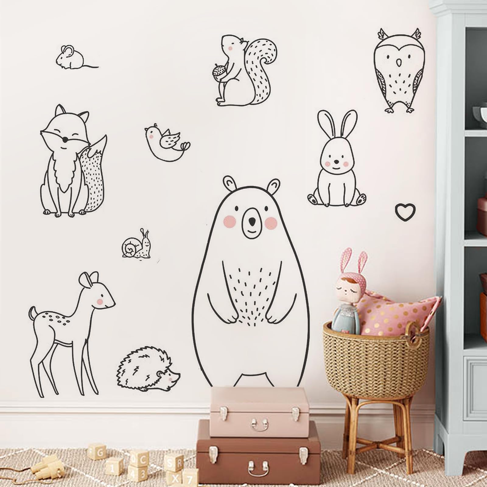 DEKOSH Safari Nursery Decor Peel & Stick Wall Decals of Large Size Animals for Baby Nursery, Kids Playroom, Baby Bedroom Decor