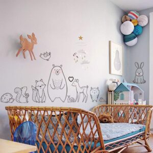 DEKOSH Safari Nursery Decor Peel & Stick Wall Decals of Large Size Animals for Baby Nursery, Kids Playroom, Baby Bedroom Decor