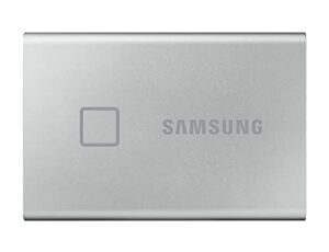 samsung t7 touch portable ssd - 1 tb - usb 3.2 gen.2 external ssd metallic silver (mu-pc1t0s/ww)