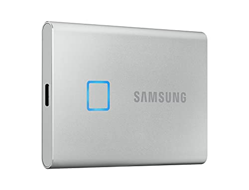 Samsung T7 Touch Portable SSD - 1 TB - USB 3.2 Gen.2 External SSD Metallic Silver (MU-PC1T0S/WW)