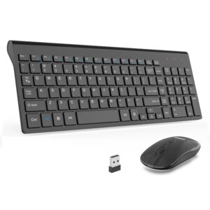 leadsail wireless keyboard and mouse combo, wireless usb mouse and computer keyboard set, compact and silent for windows laptop, desktop, pc