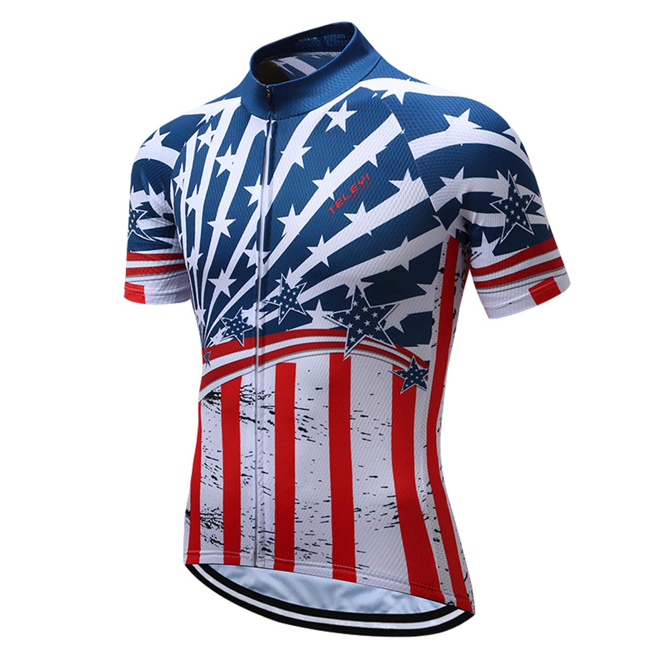 Men's Cycling Jersey Summer Cycling Shirt Short Sleeve Bicycle Clothing Breathable Full Zipper Bicycle Jacket with 3 Pockets