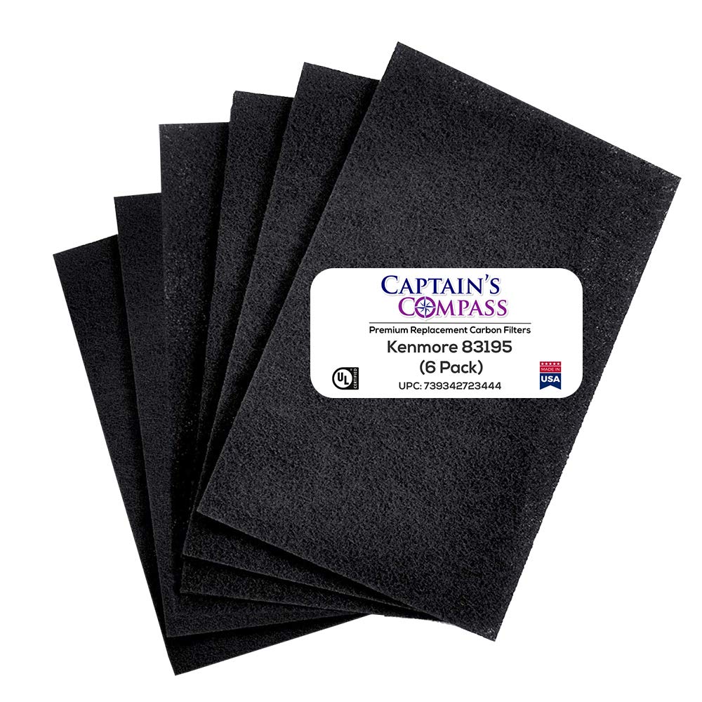 Captain's Compass Replacement Carbon Filter For Sears/Kenmore 83195 (6-Pack)