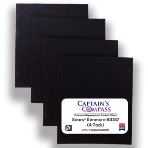 captain's compass - premium carbon pre-filters for sears kenmore 83157 pre-filter replacement, 4 pack