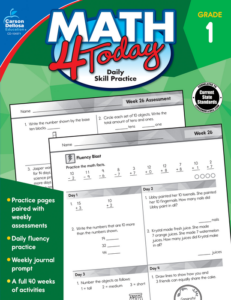 carson dellosa | math 4 today workbook | grade 1, printable