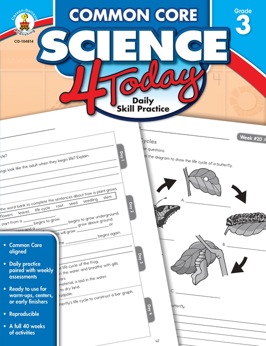 Carson Dellosa | Common Core Science 4 Today Workbook | Grade 3, Printable