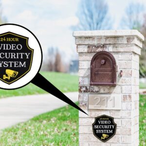 Warning 24 Hour Security Camera Sign | Professional Classic Design | Heavy Duty Dibond Aluminum | Home Property Surveillance Signs | Video Surveillance Wall Sign “REFLECTIVE” |