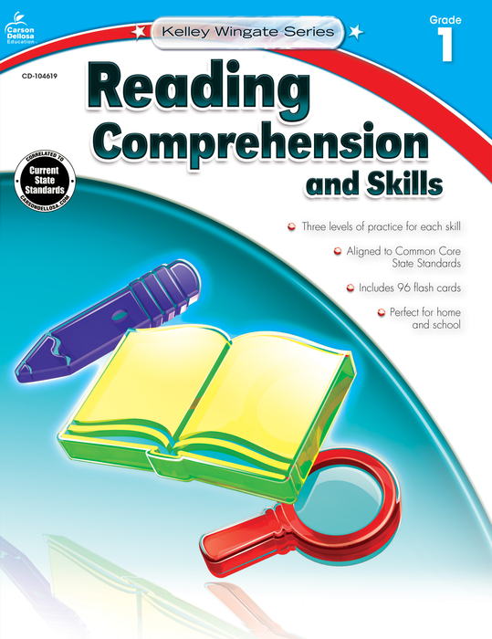 Carson Dellosa | Kelley Wingate Reading Comprehension and Skills Workbook | Grade 1, Printable