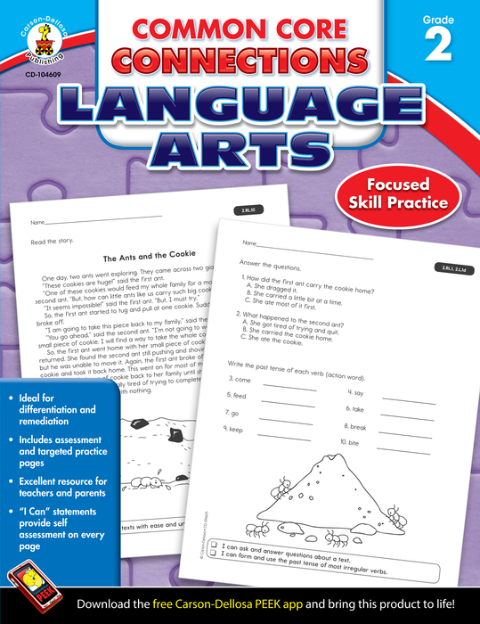 Carson Dellosa | Common Core Connections Language Arts Workbook | Grade 2, Printable