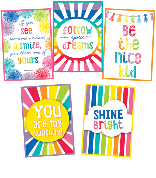 Schoolgirl Style | Hello Sunshine Inspirational Posters Chart Set | Printable