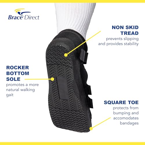 Brace Direct Post Op Recovery Shoe - Adjustable Medical Walking Shoe for Post Surgery or Operation Support, Broken Foot, Stress Fractures, Bunions, or Hammer Toe for Left or Right Foot