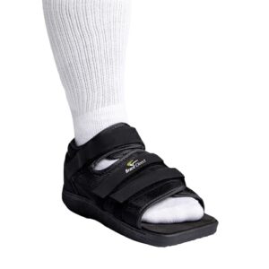 brace direct post op recovery shoe - adjustable medical walking shoe for post surgery or operation support, broken foot or toe, stress fractures, bunions, or hammer toe for left or right foot