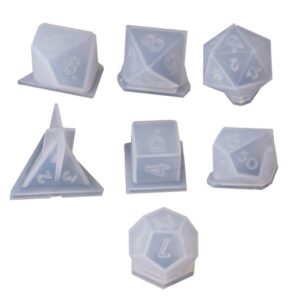 wuliuen 7 shapes dice fillet square triangle dice mold dice digital game silicone mould white transparent