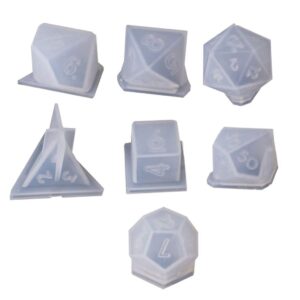 Wuliuen 7 Shapes Dice Fillet Square Triangle Dice Mold Dice Digital Game Silicone Mould White Transparent