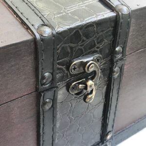 MAXFLO Handcrafted Wooden Treasure Chest Decorative Storage Box with Lock for Home Decor