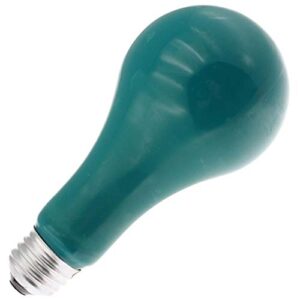 specialty/decorative 100a23/g, ge 100 watt, 120 volt, a23, medium base, green light bulb