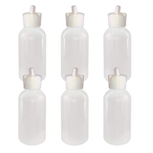 510 Central Boston Round Flip Top Pour Spout Cap 120mL (4oz, 6 Pack) LDPE Plastic Bottle Made In USA