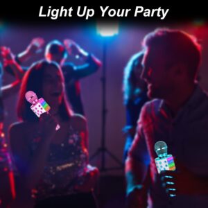 Bluetooth Karaoke Microphone for Kids Adults: Professional Wireless Karaoke Mic for Singing| Portable Handheld Noise Cancelling Bluetooth Microphone Karaoke Machine with Led Lights