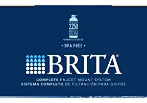 Brita Faucet Mount System, Water Faucet Filtration System with Filter Change Reminder, Reduces Lead, Made Without BPA, Fits Standard Faucets Only, Elite Advanced, White, Includes 2 Replacement Filters