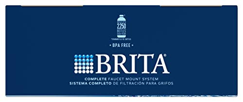 Brita Faucet Mount System, Water Faucet Filtration System with Filter Change Reminder, Reduces Lead, Made Without BPA, Fits Standard Faucets Only, Elite Advanced, White, Includes 2 Replacement Filters