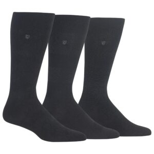 chaps men's super soft dress crew socks-3 pair pack-patterns and textures, solid black argyle, 6-12