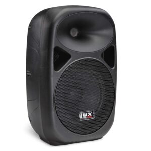 lyxpro 8" inch passive dj pa speaker system xlr,1/4,speakon, connections daisy chain compatible, 8 ohm, lightweight, stand mountable,