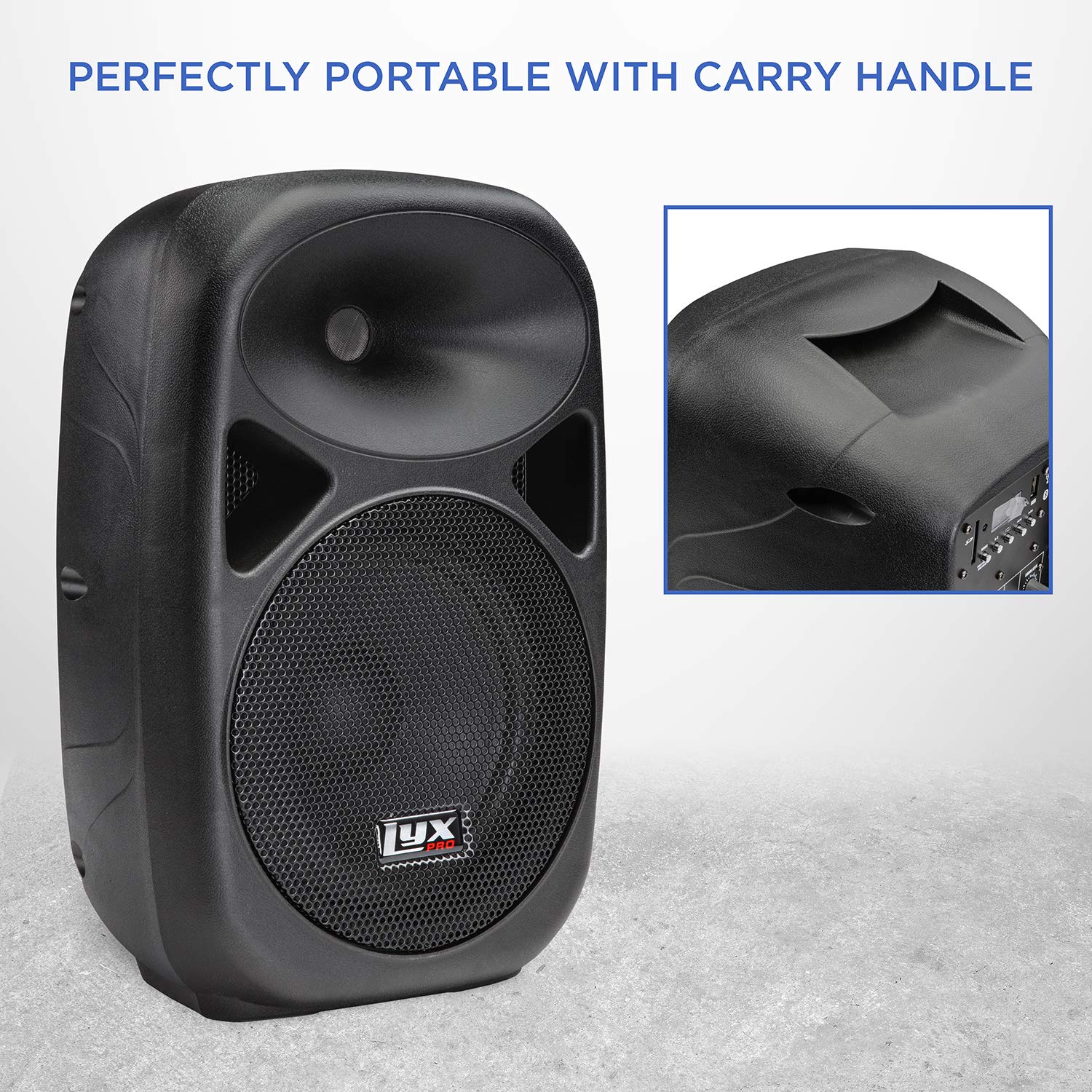 LyxPro 8" Inch Passive DJ PA Speaker System XLR,1/4,Speakon, Connections Daisy Chain Compatible, 8 Ohm, Lightweight, Stand Mountable,