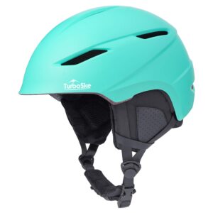 turboske ski helmet, snowboard helmet snow sports helmet, audio compatible and lightweight, astm standard helmet for men, women and youth (m, green)