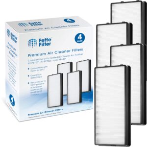 fette filter - at-ofl true hepa replacement filter compatible with homedics totalclean true hepa tower air purifier model at-pet01 at-pet02 and ar-45 part number at-ofl (pack of 4)