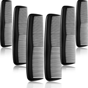 12 pieces hair combs set pocket for women and men, fine dressing comb,plastic (black)