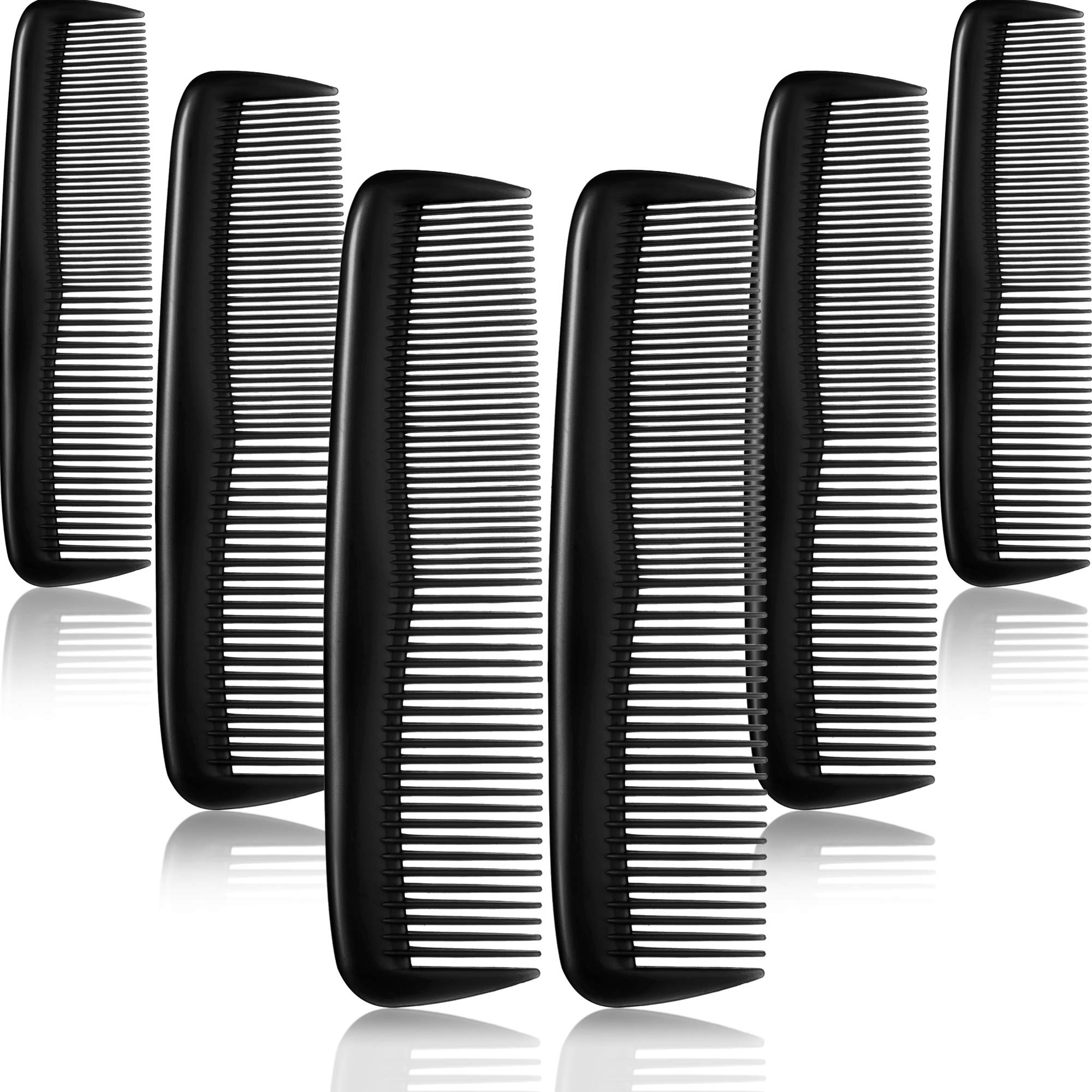 12 Pieces Hair Combs Set Pocket for Women and Men, Fine Dressing Comb,Plastic (Black)