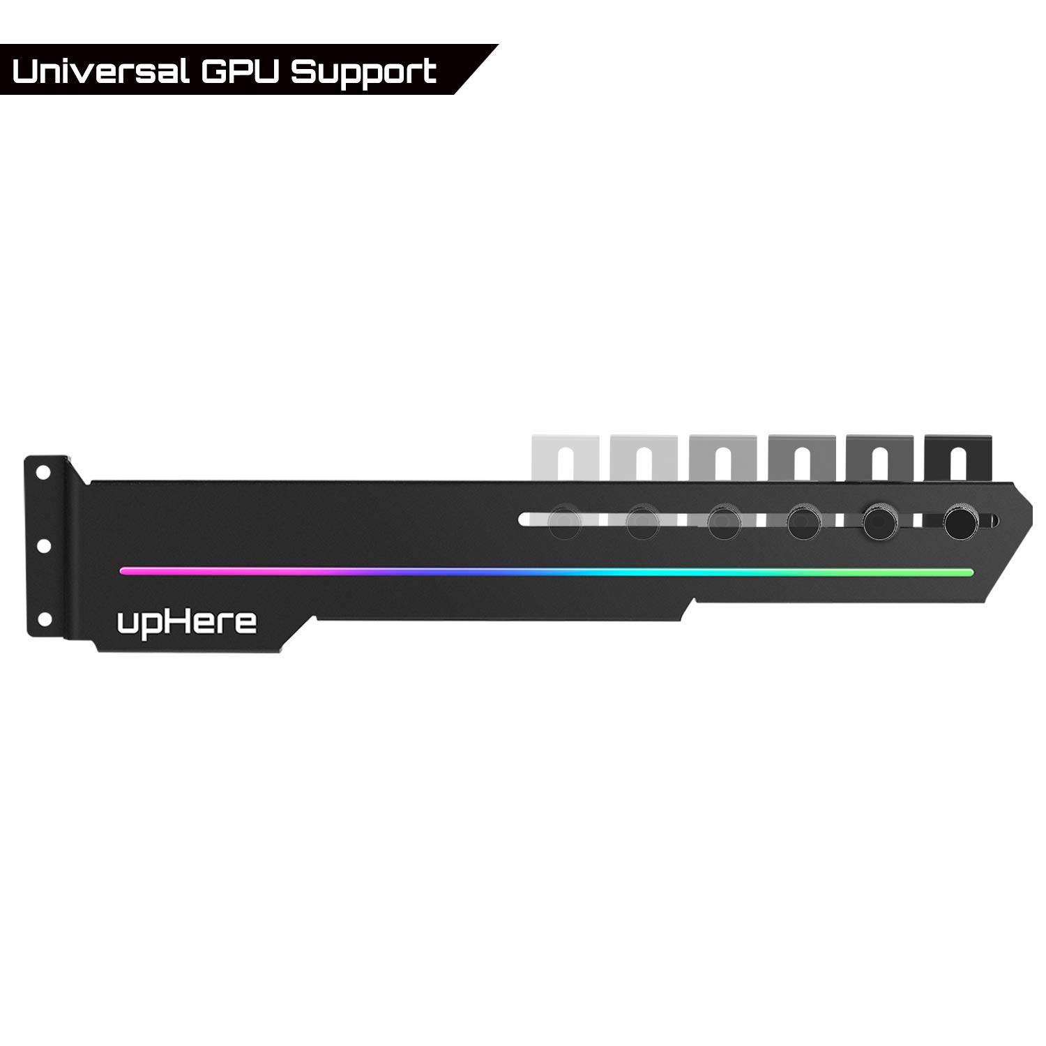 upHere GS05ARGB Addressable RGB Graphics Card GPU Brace Support Video Card Sag Holder/Holster Bracket,Built-in ARGB Strip,Adjustable Length and Height Support