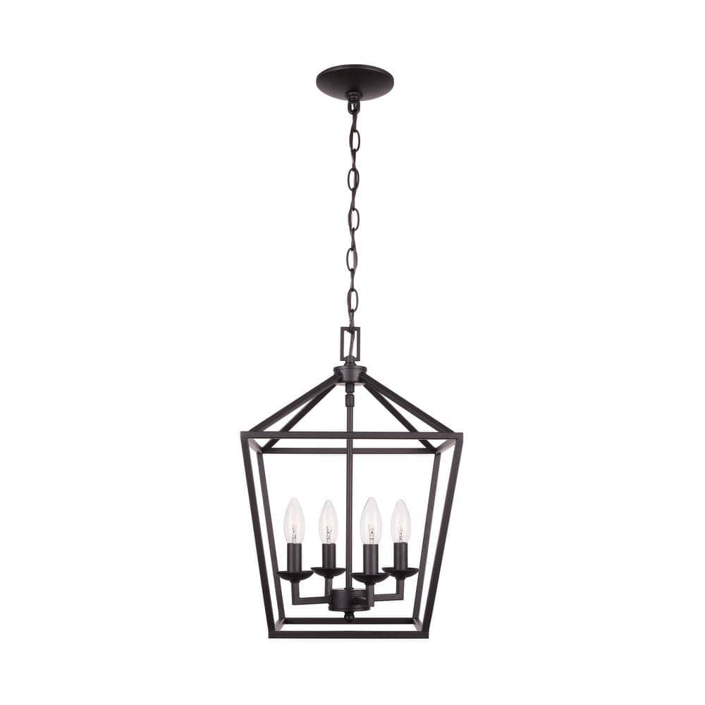 Home Decorators Collection 4- Light Bronze Caged Chandelier