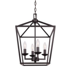 Home Decorators Collection 4- Light Bronze Caged Chandelier