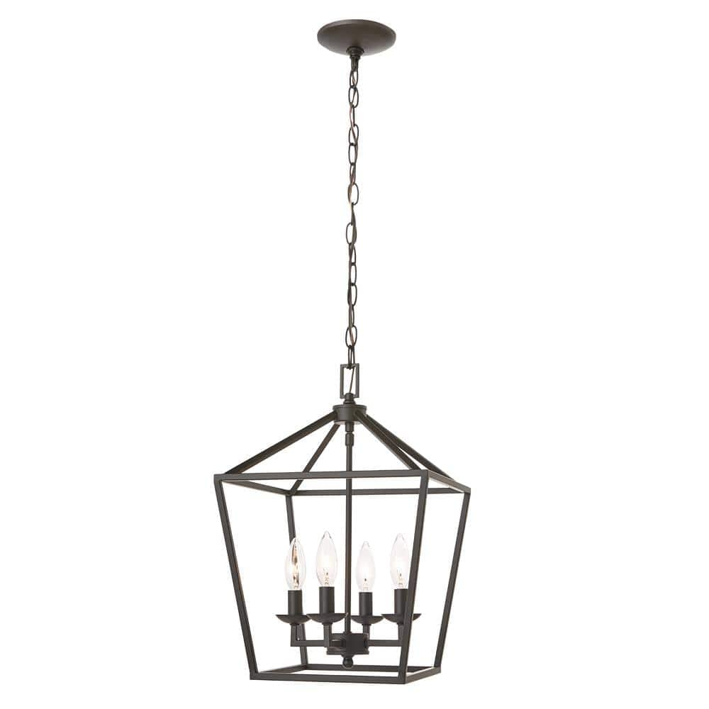 Home Decorators Collection 4- Light Bronze Caged Chandelier