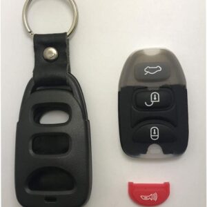 3+ Panic Button Key Fob Case Shell Fit for Hyundai Elantra Sonata Accent Kia Optima Keyless Entry Remote Key Fob Cover Replacement Key Housing (4 buttons)