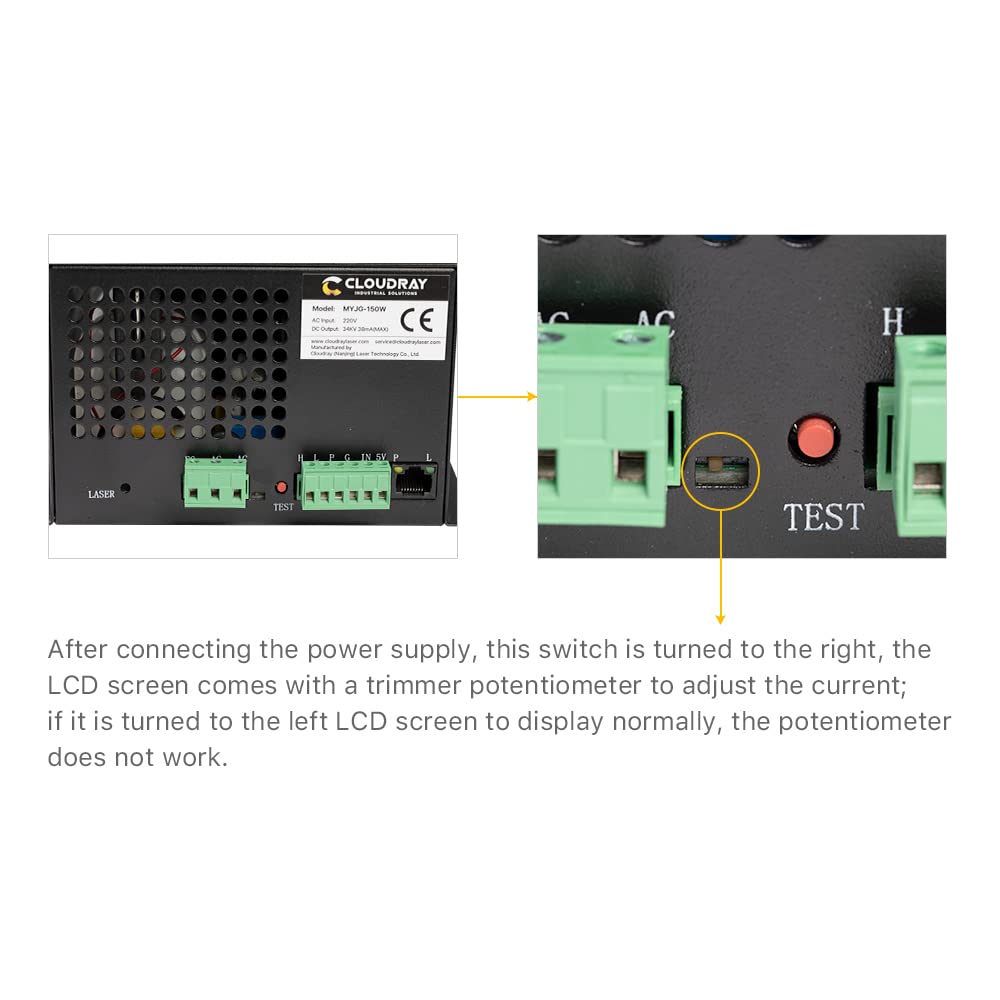 Cloudray LCD Display Current Meter for MYJG50-150W CO2 Laser Cutting Machine Power