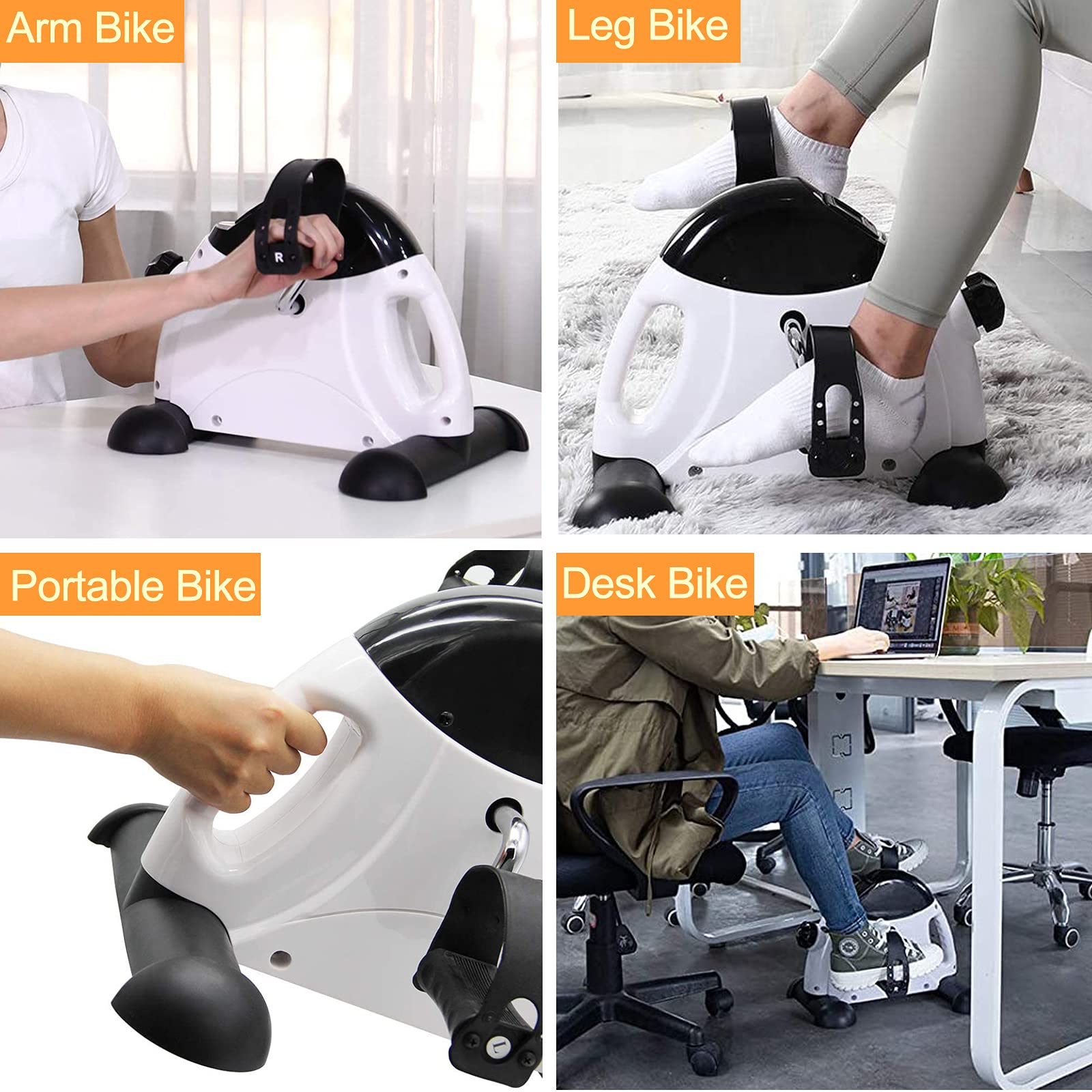 Pedal Exerciser Under Desk Exercise Bike for Leg and Arm Cycling and Recovery Exercise