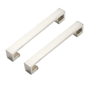 HandleMax 6" Modern Satin Nickel Kitchen Cabinet Drawer Handle Pull Hardware, 128mm (~5") Hole Center, 19SN128, 10 Pack