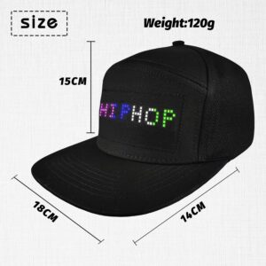 Bluetooth LED Hat Display Message Funny LED Caps for Party Mystery Black