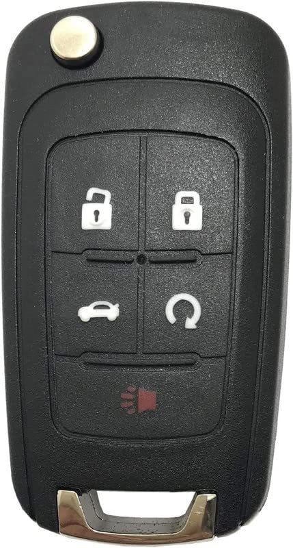 Horande 5 Buttons Replacement Key Fob Cover Case fit for Chevy Malibu Camaro Cruze Equinox Impala Sonic Keyless Entry Remote Control Key Fob Shell (Pack 2)