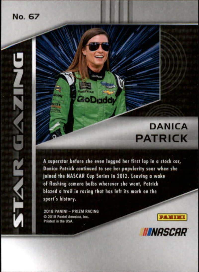 2018 Panini Prizm Star Gazing #67 Danica Patrick GoDaddy.com/Premium Motorsports/Chevrolet Racing Card