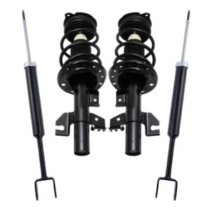 trq front and rear strut & coil spring assembly set driver & passenger sides compatible with 13-16 dodge dart