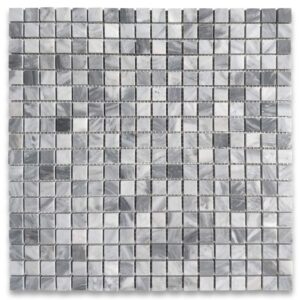 stone center online bardiglio gray marble 5/8x5/8 square mosaic tile polished kitchen bath wall floor backsplash shower (1 sheet)