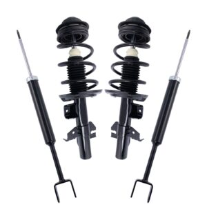 trq front and rear strut & coil spring assembly set driver & passenger sides compatible with 13-16 dodge dart