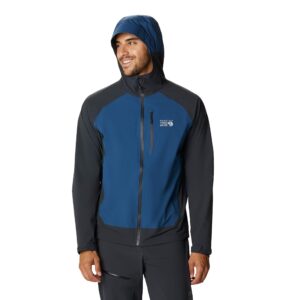 mountain hardwear men's standard stretch ozonic jacket, dark storm, large