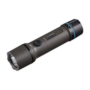 coleman onesource rechargeable led flashlight, water-resistant, 1000 lumens, 4800 mah battery, 2 hour charging time