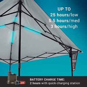 Coleman OneSource Rechargeable LED Lighted Canopy, 10 x 10ft Canopy Tent, Shade Canopy Great for Beach, Yard, Tailgates, & Parties